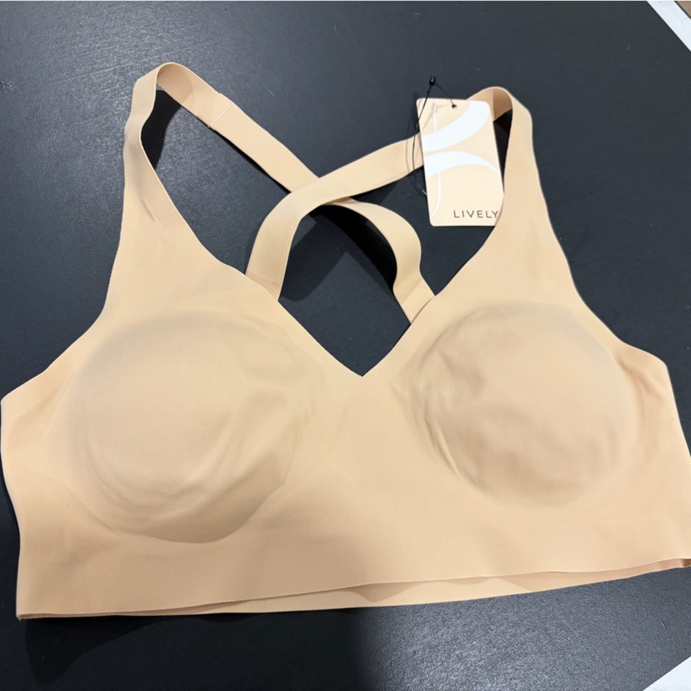 Lively The Sleek Crossback Bralette: Toasted Almond - Size Small